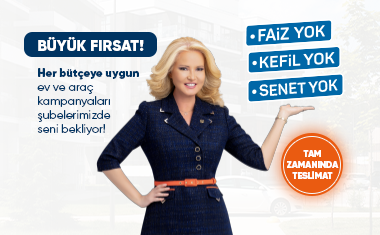 Kefilsiz, Senetsiz, Kolay Teslimatla Ev ve Araba